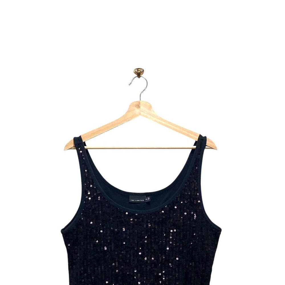 The Limited Sequins Tank Top Black Size XL Y2K - Picture 6 of 12